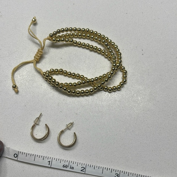 Bohemian Gold & Pearl Earring Set 💛 Lot 2 - Picture 4 of 5